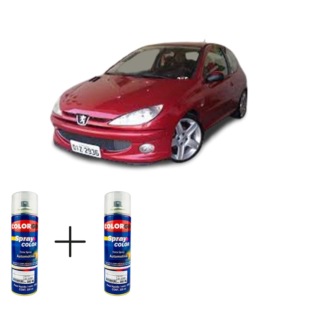 Spray Automotivo Vermelho Lucifer Perol - Eqk Peugeot + Spray Verniz 300ml