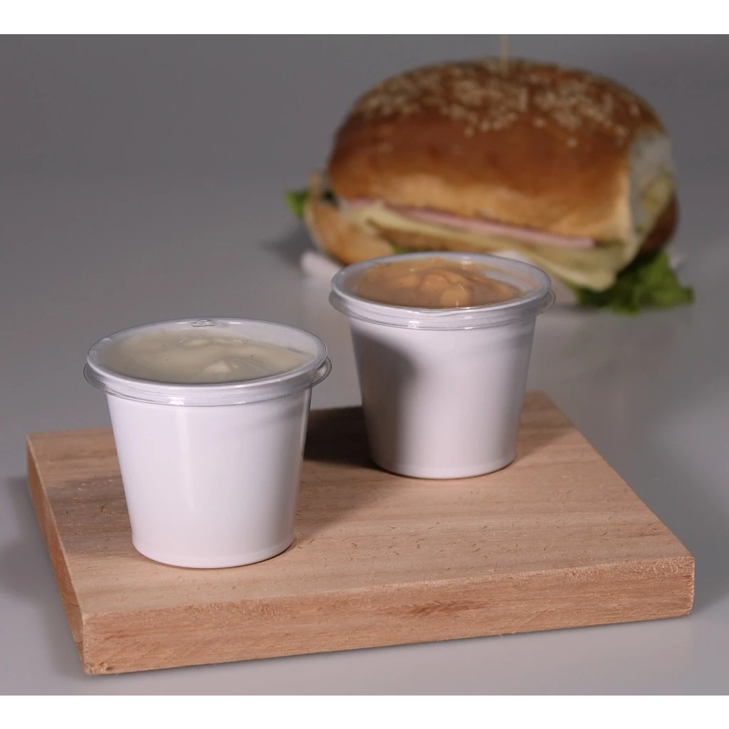 50 Un Pote Molheira Descartável 60 ml Molho Acompanhamento Geléia Maionese Shoyu Tártaro Barbecue