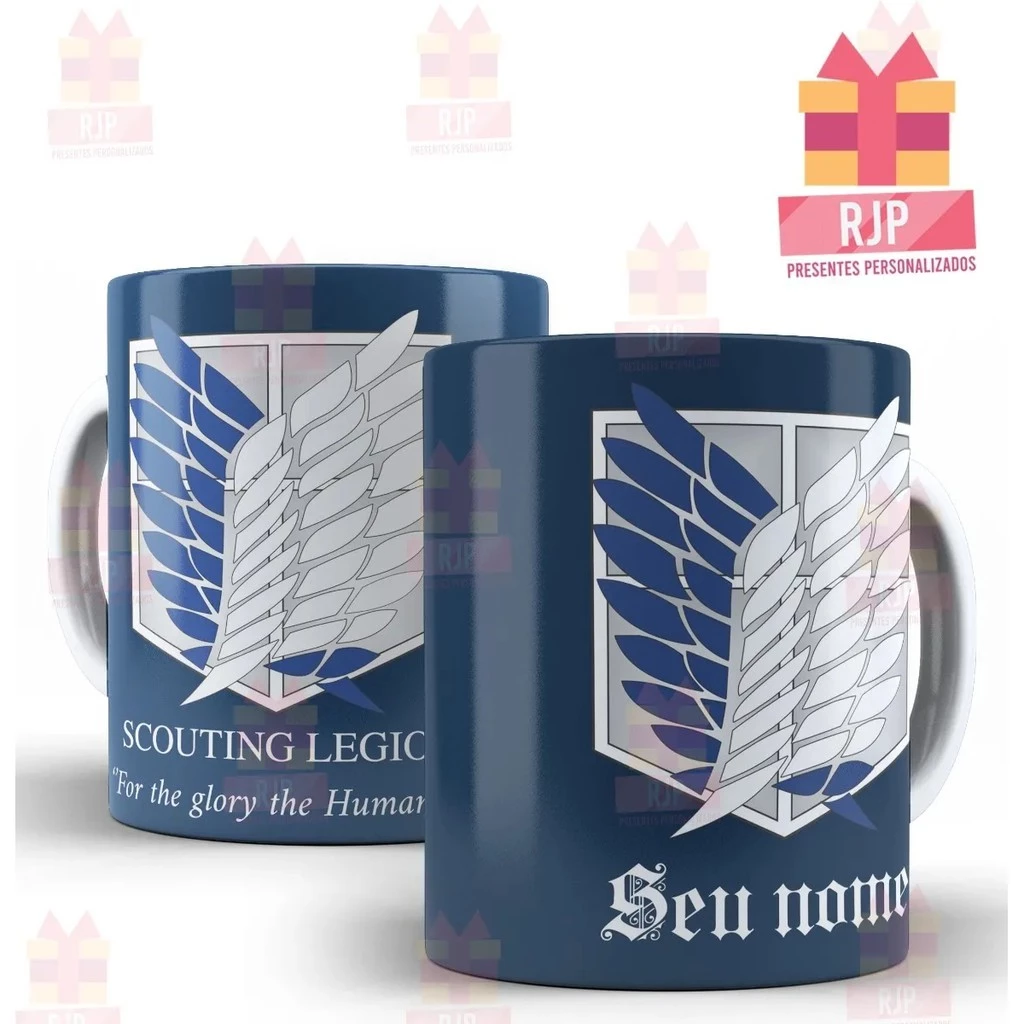 Imagem Caneca Shingeki No Kyojin Attack On Titans - Scouting Legion com seu nome