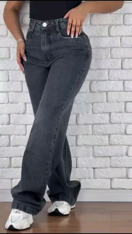 💫 Calça Jeans Wide Leg Grafite Feminina. #calça #calçawideleg #calçafeminina