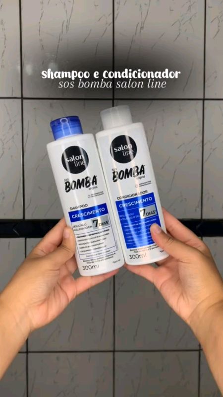 Kit Shampoo e Condicionador SOS Bomba Original 500ml Salon Line #SOSBomba #SalonLine #ShampooECondicionador #CrescimentoCapilar #ForçaEcrescimento