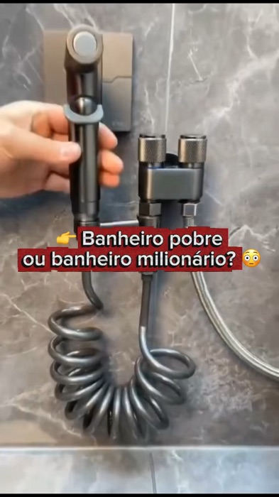 ￼Kit Banheiro Ducha Higiênica Com Registro Torneira Dupla em Aço Inox 304 Para Banheiro Lavabo Aço Escovado 4 pcs #kitbanheiro #duchahigienica #Inox