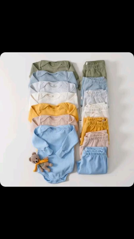 Dê uma olhada em Kit Roupa De Bebe 6 Peças Canelado 3 Conjuntos Body Manga longa E Mijão #maternidade #BEBES #roupas #recémnascido