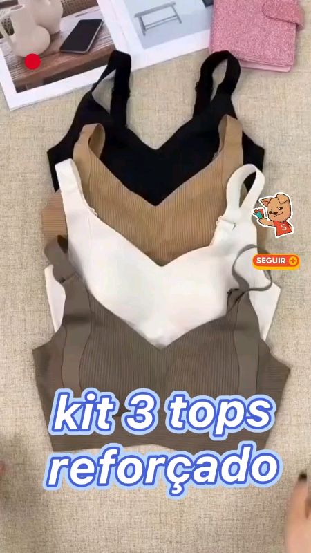 Kit 3 Tops com Bojos Esportivo Fitness #top #ach #prom #shopee