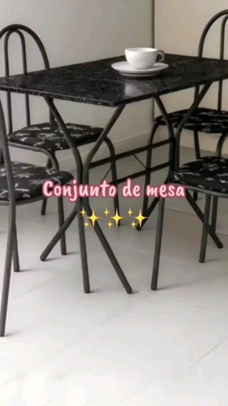 ✨ Conjunto de mesa 4 lugares — bonito, compacto e com precinho de achadinho 😍  #MesaDeJantar #Decoracao #CozinhaPequena #ShopeeAchados #OfertasShopee