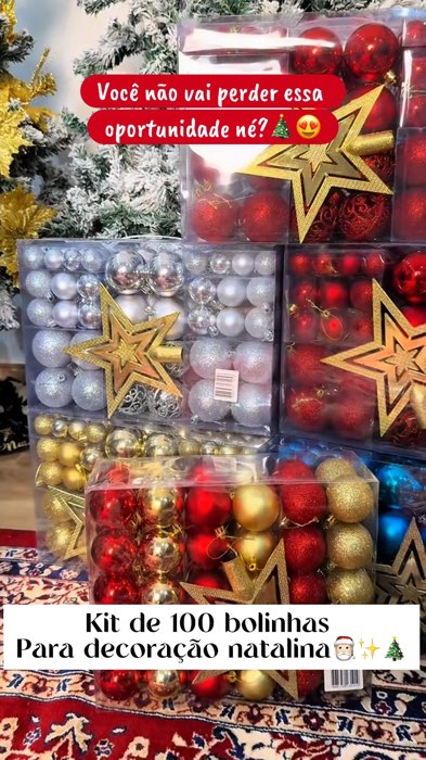 Adicione no seu carrinho⤴️ Kit bolas de natal Lisas/Foscas/Glitter p/ Árvore + Ponteira Decoração e Enfeites de Natal #natal #decoracaonatal #shopee