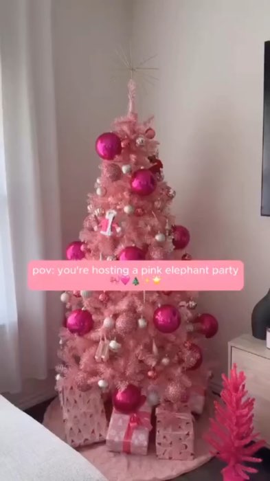 Árvore de Natal e decoração rosa #natal #decoracao #natalina
