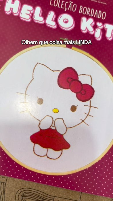 ￼KIT Coleção Bordado Hello Kitty POP Ponto Livre - CÍRCULO #bordado #hellokitty