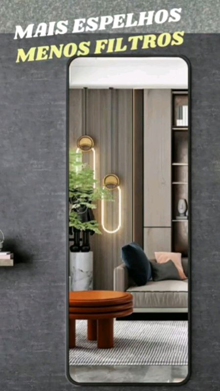 ESPELHO 1 METRO GRANDE RETANGULAR DE VIDRO DECORAÇÃO PARA SALA QUARTO BANHEIRO SUPORTE OU DUPLA FACE. #espelho #espelhocorpointeiro #decoracao #sala