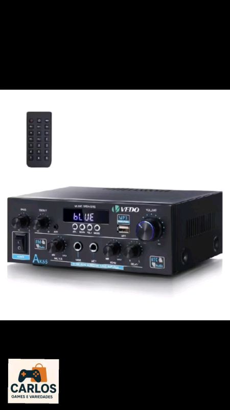 VEDO AK-55 | AMPLIFICADOR ESTÉREO Hi-Fi BLUETOOTH 🔊 Som limpo. Potência real. Conexão sem fios. Design compacto e moderno para elevar seu áudio#achei