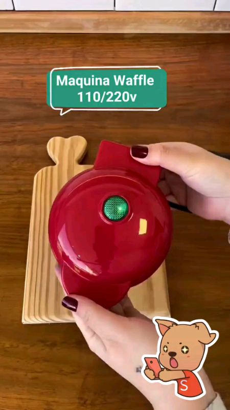 Mini Máquina de Waffles Elétrica Portátil Casa Cozinha Fazer Waffle Panquecas Automático  110V- 220V#maquina#waffle