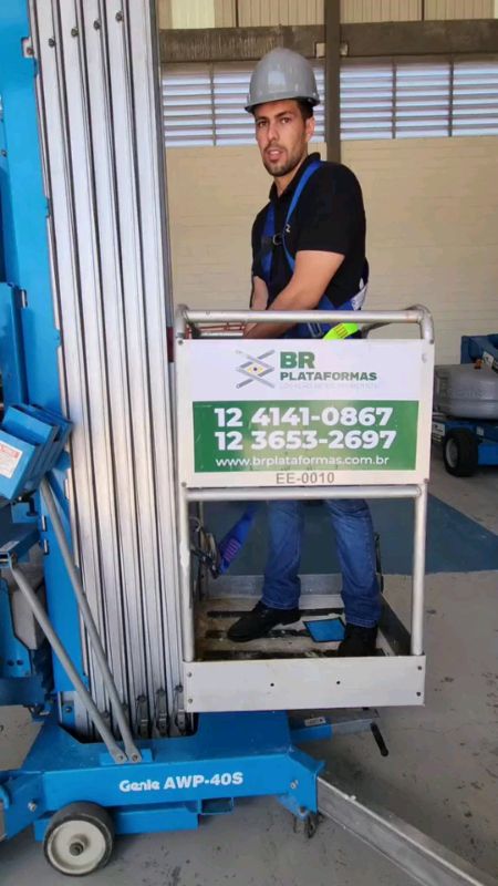 #Plataforma #Elevatória 8m tesoura #HIDRÁULICA 130kg #Mastro unico
