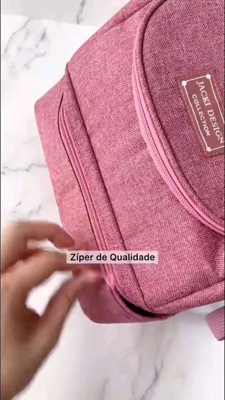 Kit de Bolsa Térmica c/ 2 Compartimentos, Copo e Marmita, Porta Talher e Porta Escova