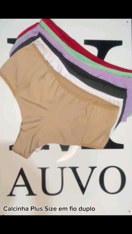 Kit 5 Calcinhas Plus Size Cintura Alta Fio Duplo Lateral Larga Conforto Premium