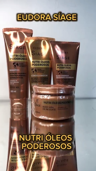 Adicione ao carrinho 👆🏻 Siàge Nutri Óleos Poderosos Shampoo Condicionador Elixir mascara #siage #Eudora #oleospoderosos #mascara #shampoo #elixir