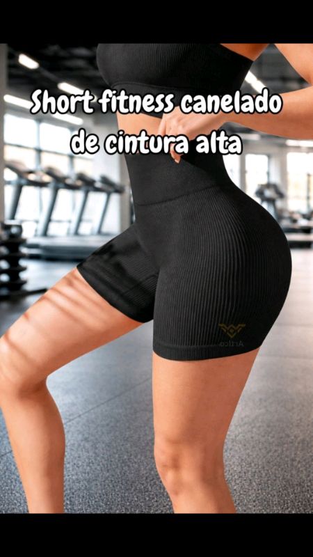 Shorts Fitness Canelado Academia Treino Yoga Zero Transparencia Feminino Poliamida Premium #shortFitness #roupatreino #roupaacademia #shortyoga
