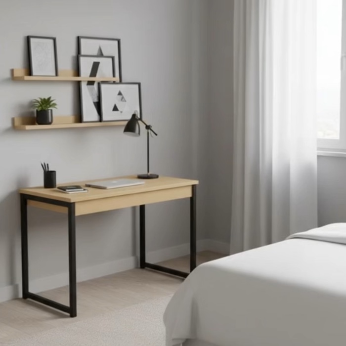 Mesa escrivaninha industrial 90x45cm ótima para trabalhar de 🏠 #homeoffice #escrivaninha