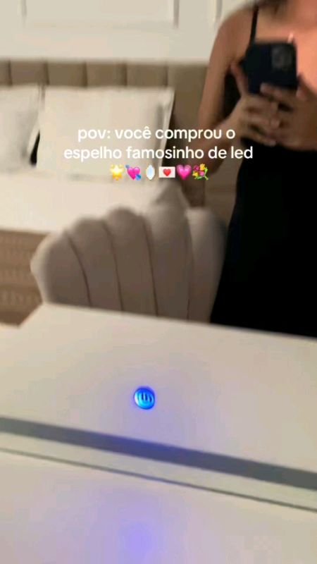 Espelho com Touch de led Quadrado.  #espelhodeled #espelho #espelhofamosinho #acheinashopee