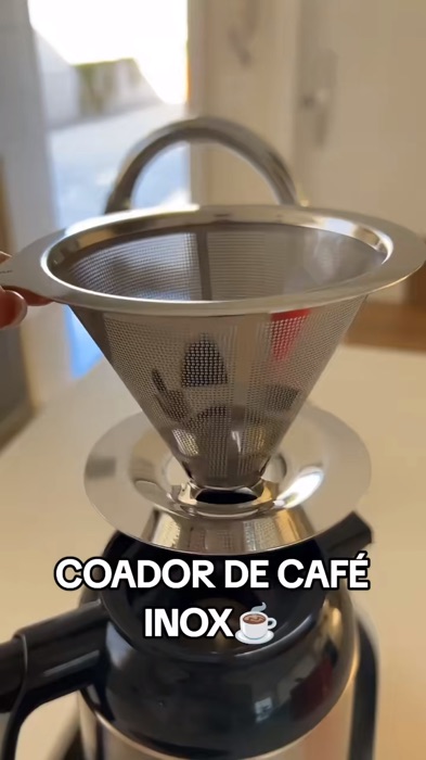 Coador em inox: prático, reutilizável e indispensável na sua cozinha! #coador #coadoreminox #filtrocoador #Inox #reutilizavel