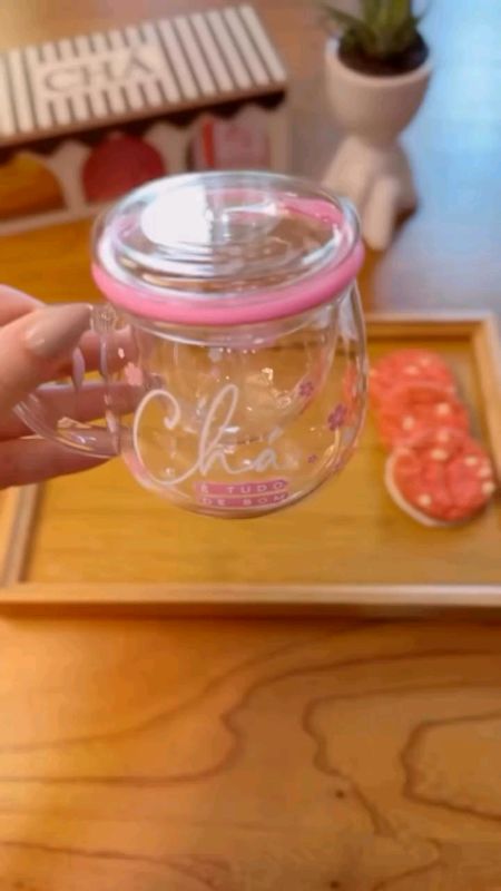 Caneca de Vidro com Infusor de Chá 315 ML sortidas  #caneca #canecadevidro