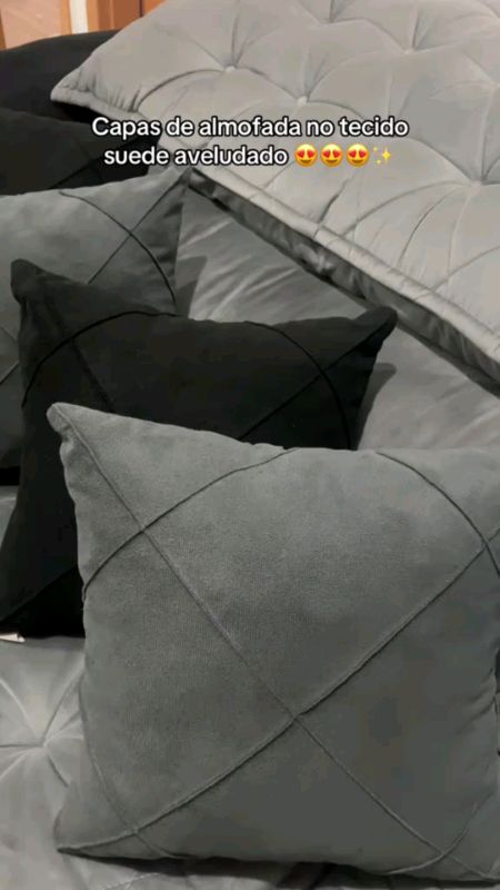 Kit de Capas para Almofada em Tecido Suede Aveludado #almofadas #tecidosuede #sala #achadinhos