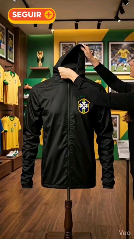 #Jaqueta Corta  Vento Unissex  Motoqueiro Selecao Brasileira Brasil Impermeável