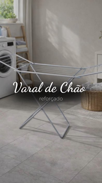 ￼Varal De Chão Reforçado C/abas Dobrável Retrátil Slim Mor Cor Branco#varal #varaldechao
