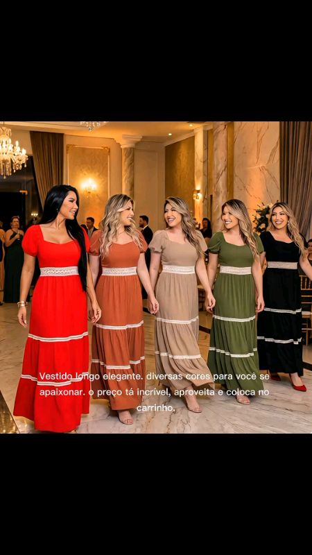 Moda feminina vestido longo Casual feminino #modafeminina #vestidofeminino #