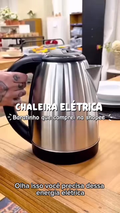 Chaleira Elétrica Inox Jarra Térmica 1000W Ferve Água e Café Chá ENVIO IMEDIATO #chaleiraeletrica #viral #acheinashopee #chaleiraeletricainox #Promo