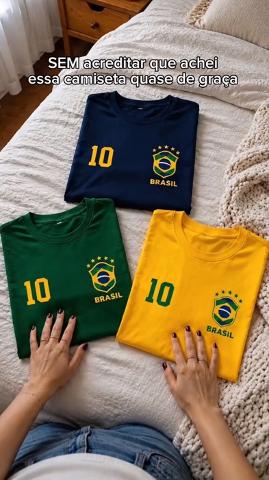 Camiseta Camisa Feminina Blusa 100% Algodão Streetwear Brasil Copa Bandeira Futebol Tendência Oferta #blusadobrasil #copadomundo #brasil