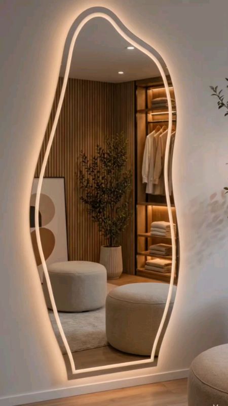 Espelho Grande Com Led 3 Cores e Botão Touch Jateado 90x40 Banheiro Quarto Sala #espelho #led #banheiro #quarto #sala #espelhogrande
