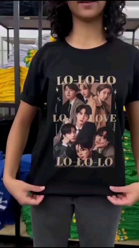 Camiseta De Algodão BTS Lo Lo Lo Love