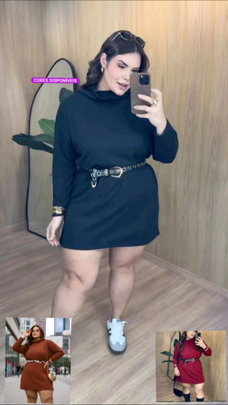 Vestido plus size inverno poncho feminino estilo gringa quente confortável look tendência #vestido #plussize #modafeminina #inverno #shopee