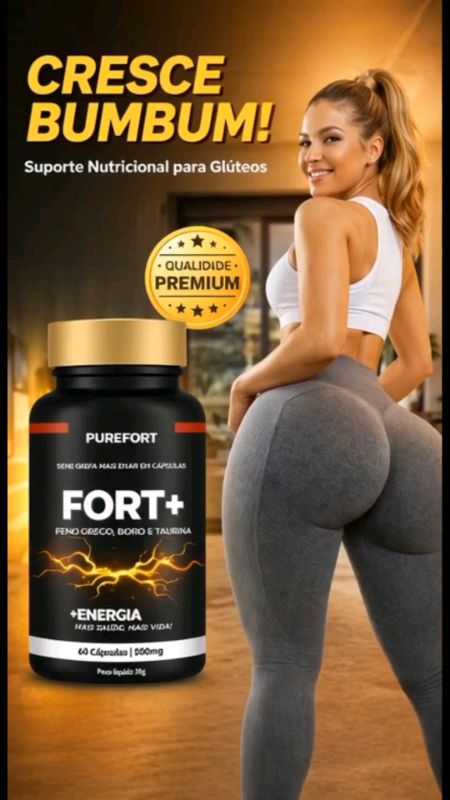 Fort+ | Cre'sce Bum'bum Per'nas e Glút'eos - Suplemento alimentar 500mg
