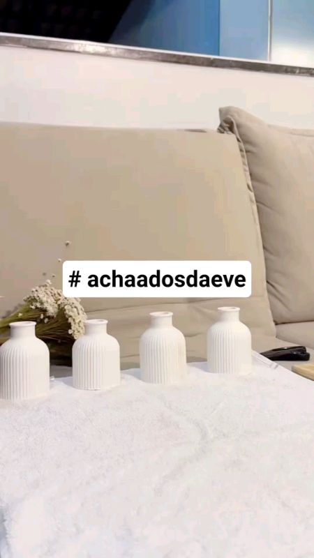 Kit 15 Vasos Gesso Branco 8 cm - Centro de Mesa Decoração Casamento Festa Aniversários Eventos #achaadosdaeve