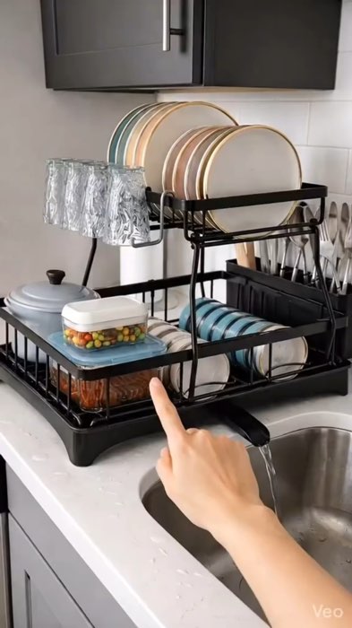 #escorredordeloucas #organizadordecozinha #cozinhaorganizada #acoCarbono #organizacaodomestica #utensiliosdecasa #cozinhamoderna #cozinhapratica #orga