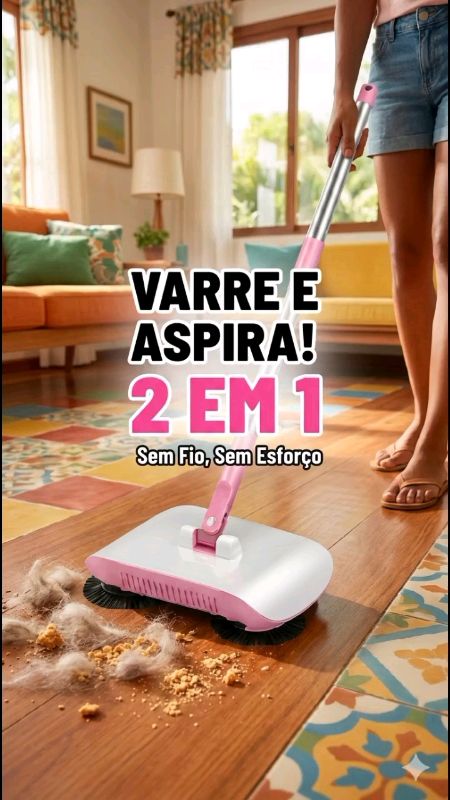 Vassoura mágica 2 em 1 #limpeza #vassoura #casa #acheinashopee