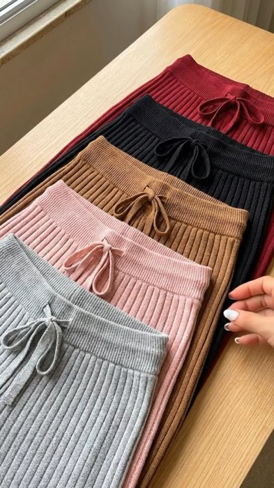 Calça feminino com amarra de tricô modal #calçafeminina #tricot