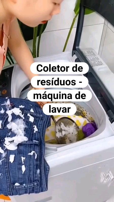 Suas roupas saem sem fiapos da máquina. #coletor #maquinadelavar #lavanderia #acheinashopee