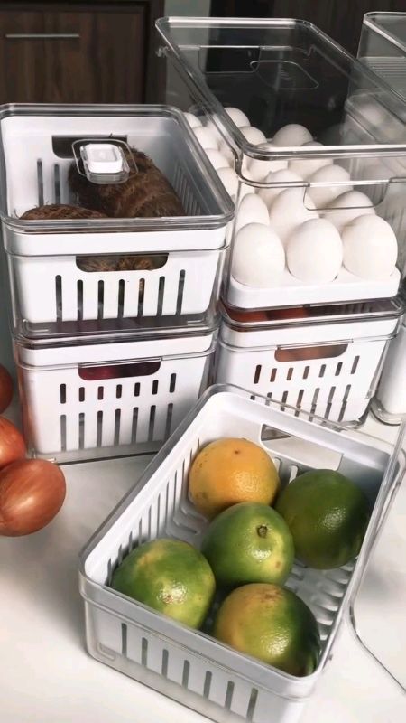 Kit Organizador de geladeira #organizador #organizadoralimentos #geladeira #cozinha
