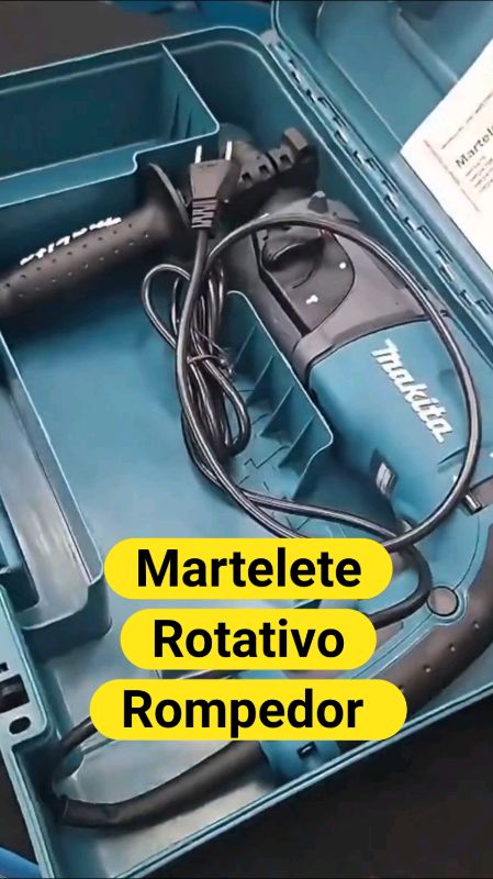 💪 Martelete Rotativo Rompedor 127V com Brocas e Maleta 🔧 Potência e resistência para suas obras! #Ferramentas #Construção #Oficina #Promoção #shopee