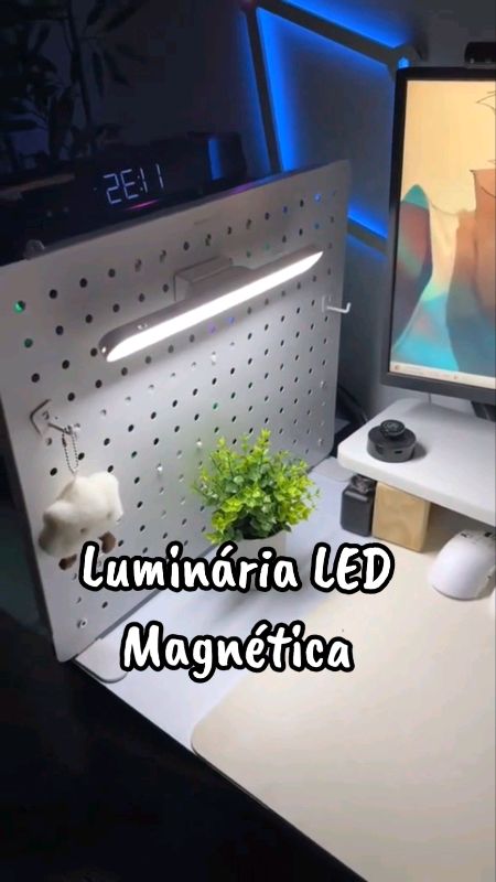 Luminária LED de Proteção para os Olhos Luz de Leitura para Estudantes Carregamento USB Magnético. #luminária #led #luz #magnetico #leitura #maquiagem