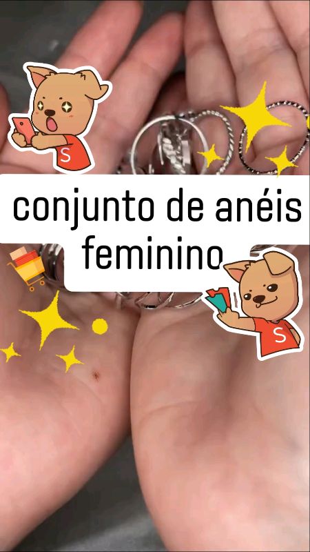 conjunto de anéis feminino #anel #moda #estilo #promo #memimei #acheinashopp 💍