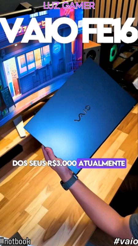 Notebook VAIO FE16 AMD® Ryzen 5-5625U Linux 16GB RAM 512GB SSD 16" IPS WUXGA Antirreflexo - Cinza #pc #shopee #viral #notebook #vaio