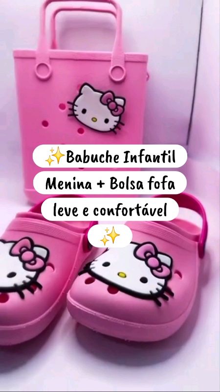 ✨️Babuche Infantil Menina + Bolsa fofa leve...