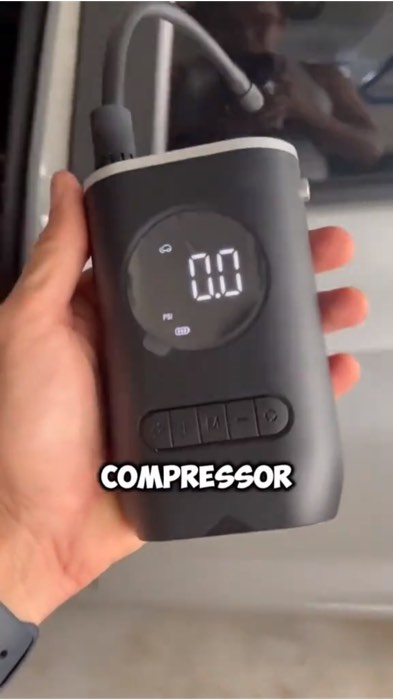 Inflador de Pneu Elétrico Portátil sem fio. Ideal para carro, moto e bicicleta. Compacto, prático e rápido. #inflador #compressor #automotivo #portáti