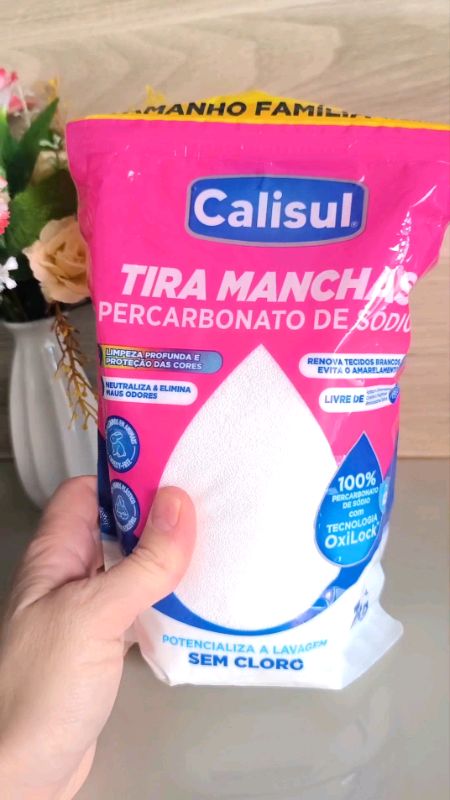 Percarbonato de Sódio Calisul 1Kg Roupas Brancas e Coloridas Sem Cloro #sem ##branca #tiramanchas #calisul #R #manchas