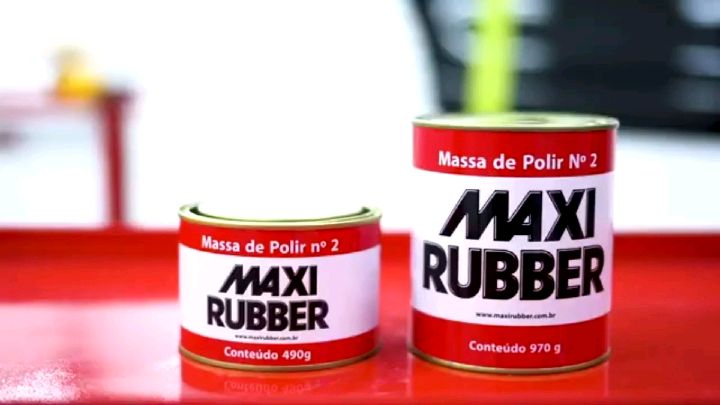 Massa de polir nº 2 Maxi Rubber: alto poder de corte, remove riscos médios e devolve o brilho. #massa #polimento #remove #riscos #brilho #maxi #rubber