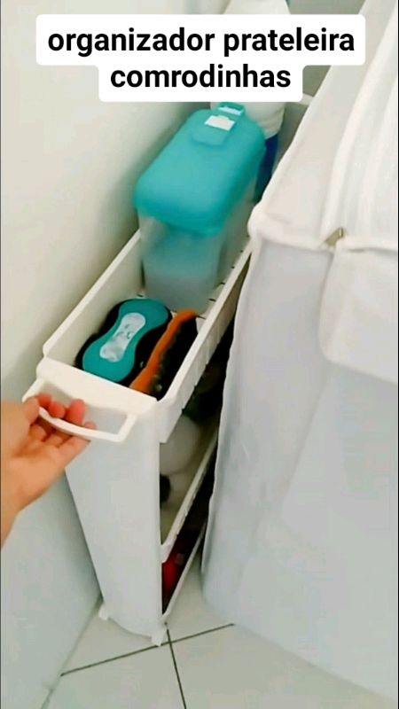 organizador prateleira com rodinhas para lavanderia cozinha escritório #prateleira#organizador#armario#pet#limpeza#cozinha#ofertadodia#achadinhos