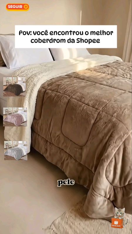 Coberdrom sherpa macio e elegante, ideal para noites quentinhas com muito conforto. #ofertasdadri #coberdrom #edredom #casaeconforto
